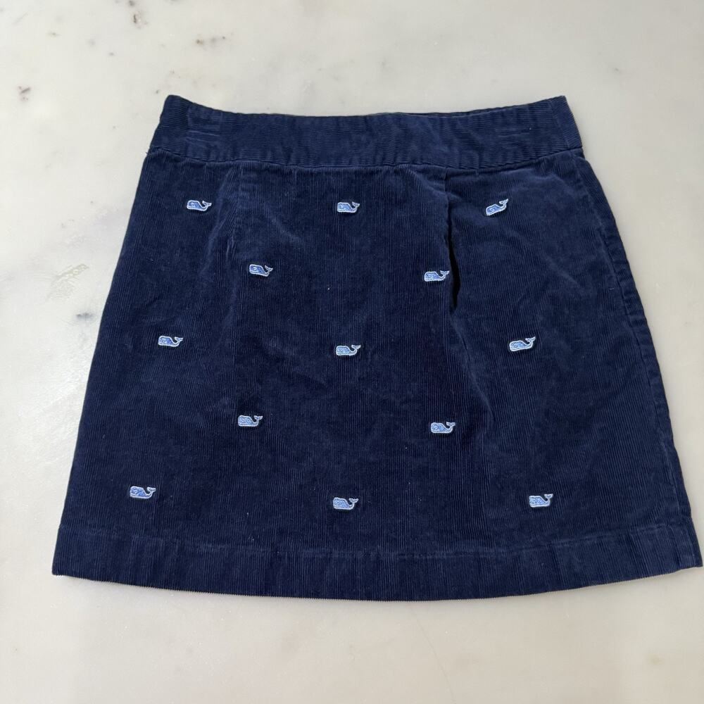 Vineyard Vines 0 Embroidered Whale Corduroy Mini Skirt Navy Coastal Preppy
